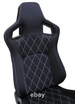 Heated Bucket Style Seats with Black & White stitch for BMW Mini Cooper S One