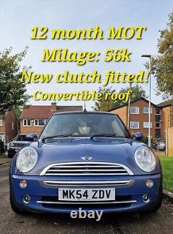 Mini Cooper 1.6 Blue Convertible 2005, 12 Months Mot