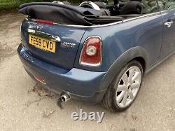 Mini Cooper convertible blue 1.6 petrol bonnet stripes 6 speed 2009 low mileage