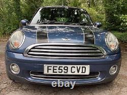 Mini Cooper convertible blue 1.6 petrol bonnet stripes 6 speed 2009 low mileage